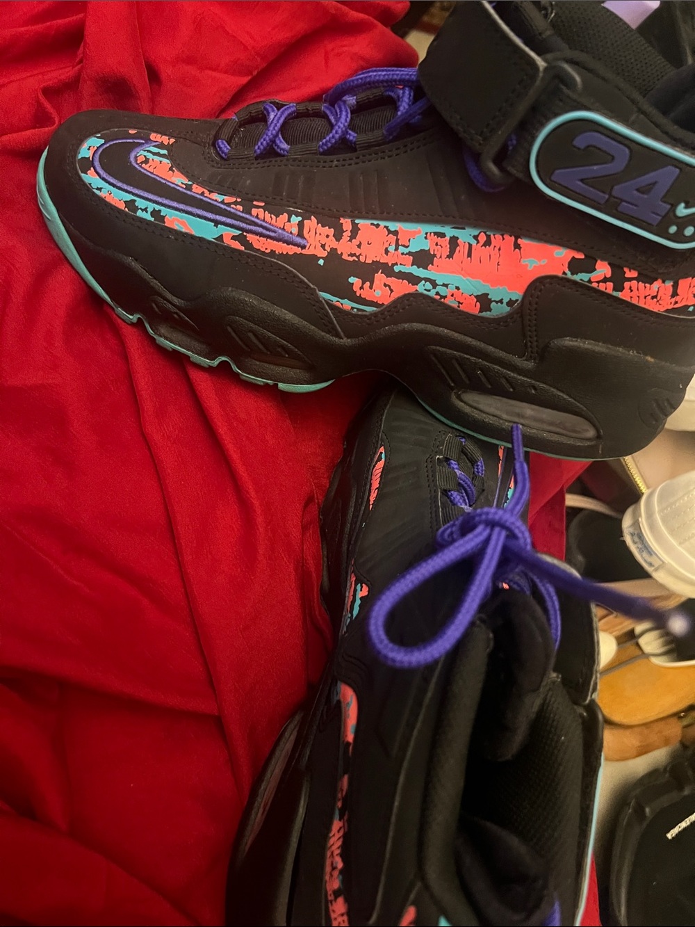 Nike Black Athletic Shoes with Teal, Coral & Purple Accents
